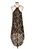 Noble U 100% Polyester Graphic Brown Cocktail Dress Size L - photo 2