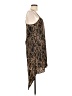 Noble U 100% Polyester Graphic Brown Cocktail Dress Size L - photo 4