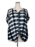 Ruby Rd. Tie-dye Black Short Sleeve Blouse Size 3X - photo 1