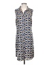 CAbi 100% Polyester Print Blue Casual Dress Size S - photo 1