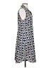 CAbi 100% Polyester Print Blue Casual Dress Size S - photo 4