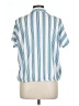 Fred David Stripes Blue Short Sleeve Blouse Size L - photo 2