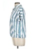 Fred David Stripes Blue Short Sleeve Blouse Size L - photo 5
