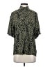 Zara Animal Print Green Short Sleeve Blouse Size XS - photo 1