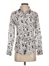 Banana Republic 100% Polyester Print Silver Long Sleeve Blouse Size XS - photo 1