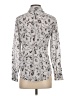Banana Republic 100% Polyester Print Silver Long Sleeve Blouse Size XS - photo 2