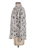 Banana Republic 100% Polyester Print Silver Long Sleeve Blouse Size XS - photo 5