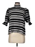 Hunter Bell Stripes Gray 3/4 Sleeve Blouse Size M - photo 1
