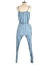 Ci Sono Solid Blue Jumpsuit Size M - photo 2