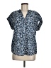 Cynthia Steffe 100% Polyester Print Blue Short Sleeve Henley Size M - photo 1