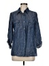 Pomelo 100% Tencel Polka Dots Blue 3/4 Sleeve Button-Down Shirt Size M - photo 1