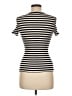 Theory Stripes Ivory Black Short Sleeve Turtleneck Size M - photo 2