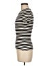 Theory Stripes Ivory Black Short Sleeve Turtleneck Size M - photo 5