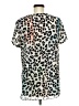 Spense 100% Polyester Animal Print Silver Short Sleeve Top Size M - photo 2