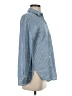 Ann Taylor LOFT 100% Lyocell Stars Blue Long Sleeve Button-Down Shirt Size XS - photo 4