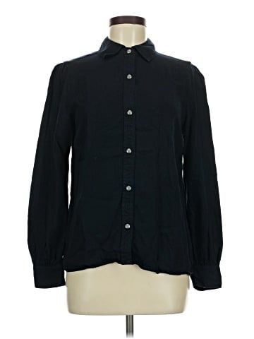 Ecru Long Sleeve Button-Down Shirt (view 1)