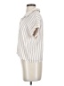 Shein 100% Viscose Stripes Ivory Short Sleeve Blouse Size 4 - photo 5