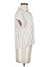 Shein 100% Viscose Stripes Ivory Short Sleeve Blouse Size 4 - photo 4