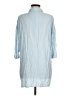 Shinestar 100% Rayon Blue 3/4 Sleeve Button-Down Shirt Size M - photo 2