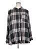 Lane Bryant 100% Rayon Plaid Gray Long Sleeve Button-Down Shirt Size 26 - 28 Plus - photo 1