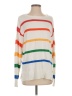 Peace Love World Stripes White Pullover Sweater Size S - photo 1