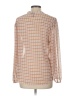 Versona 100% Polyester Houndstooth Orange Long Sleeve Blouse Size L - photo 2