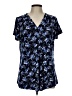 Lane Bryant Blue Short Sleeve Blouse Size 10 - 12 Plus - photo 1