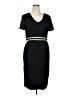 St. John Color Block Solid Black Casual Dress Size 14 - photo 1