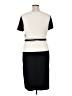 St. John Color Block Solid Black Casual Dress Size 14 - photo 2
