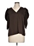 Crosby 100% Polyester Brown Short Sleeve Blouse Size L - photo 1
