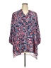 Boutique + 100% Polyester Paisley Blue 3/4 Sleeve Blouse Size 2X - photo 1