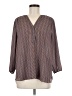 NYDJ 100% Recycled Polyester Brown 3/4 Sleeve Blouse Size M - photo 1