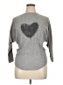 Emily Stacy Hearts Gray Pullover Sweater Size XL - photo 1