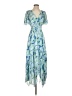 Ramy Brook 100% Polyester Tropical Blue Cocktail Dress Size 0 - photo 1