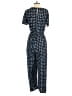 Amour Vert 100% Silk Polka Dots Blue Jumpsuit Size S - photo 2