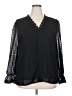 Unbranded 100% Polyester Black Long Sleeve Blouse Size 2X - photo 1