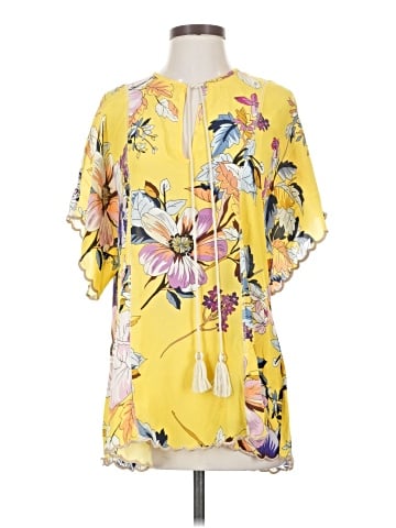 Johnny Was Short Sleeve Silk Top (view 1)