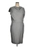 St. John Solid Gray Casual Dress Size 14 - photo 1
