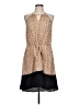 Bar III 100% Polyester Polka Dots Tan Casual Dress Size L - photo 1