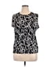 Croft & Barrow 100% Polyester Black Short Sleeve Blouse Size XL - photo 1