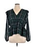 Torrid 100% Polyester Green 3/4 Sleeve Blouse Size 1X Plus (1) - photo 1