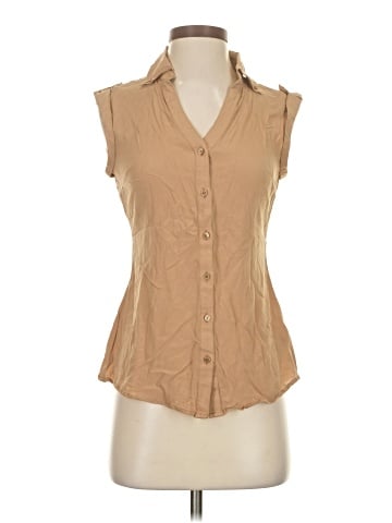 Express Sleeveless Button-Down Shirt (view 1)