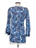 Tory Burch Floral Graphic Blue 3/4 Sleeve Silk Top Size 0 - photo 2