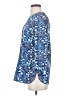 Tory Burch Floral Graphic Blue 3/4 Sleeve Silk Top Size 0 - photo 5