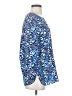 Tory Burch Floral Graphic Blue 3/4 Sleeve Silk Top Size 0 - photo 4