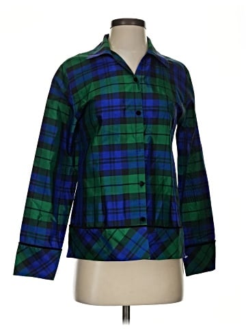 Neiman Marcus Long Sleeve Silk Top (view 1)