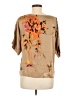 St. John Tan Short Sleeve Silk Top Size M - photo 2