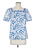 Talbots 100% Cotton Blue Short Sleeve Blouse Size S - photo 1