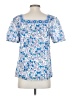 Talbots 100% Cotton Blue Short Sleeve Blouse Size S - photo 2
