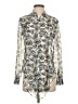 Banana Republic Animal Print Silver Long Sleeve Blouse Size 0 - photo 1